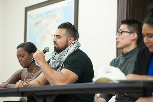 Students speak during the Race on Campus conference.