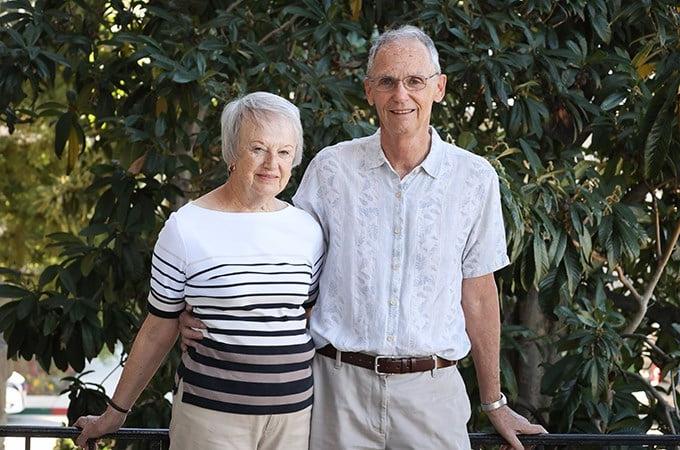 “When I began working, I realized the value of the education I received. Redlands expanded my ability to grow in my career,” says Steve Carmichael '67, pictured here with his wife, Jane. (Photo by Carlos Puma) 